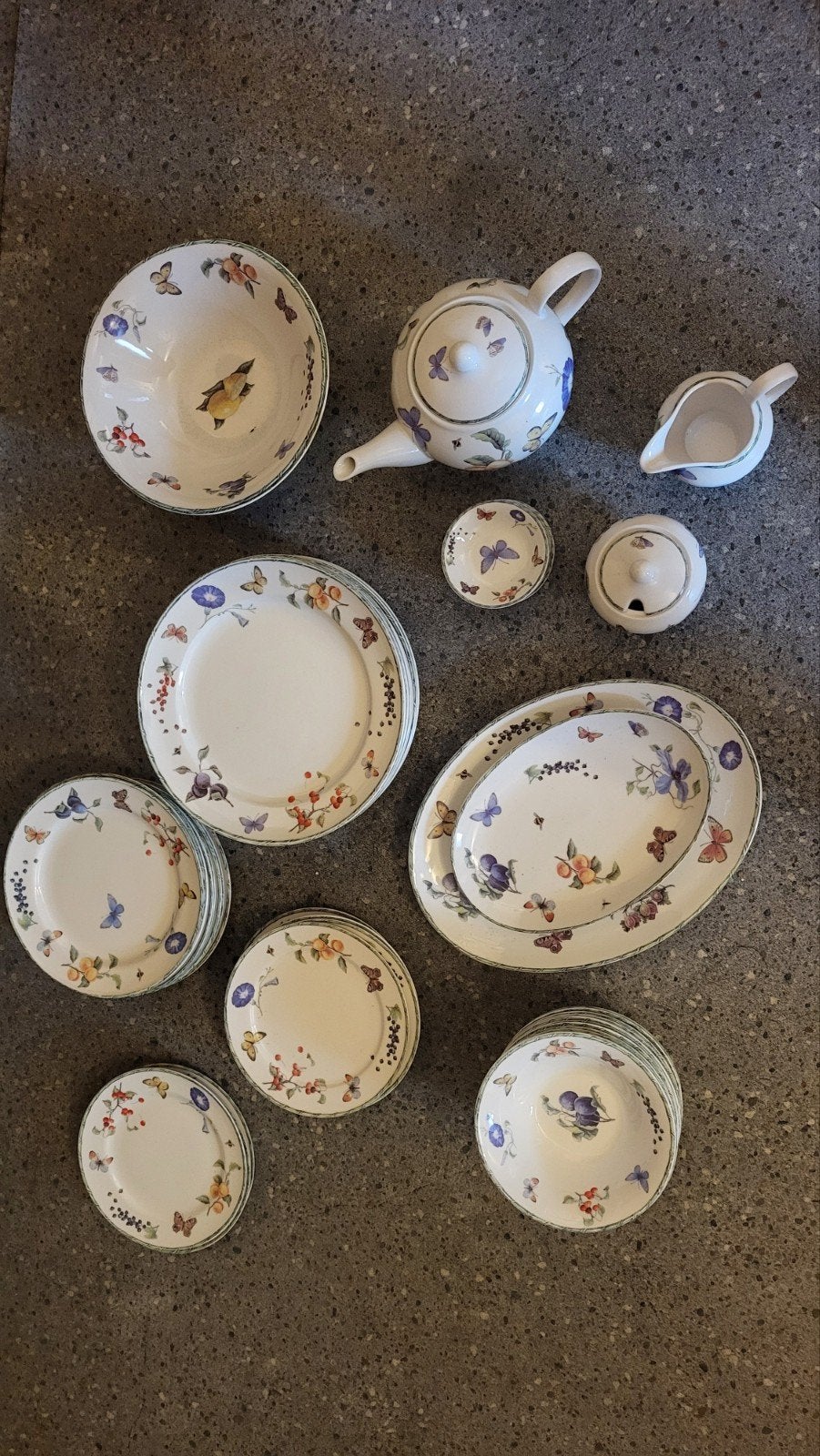 Janneke Brinkman Servies - Compleet Set met Vlinders, Overige merken, Keramiek, Landelijk/Boerenbont, Ophalen of Verzenden