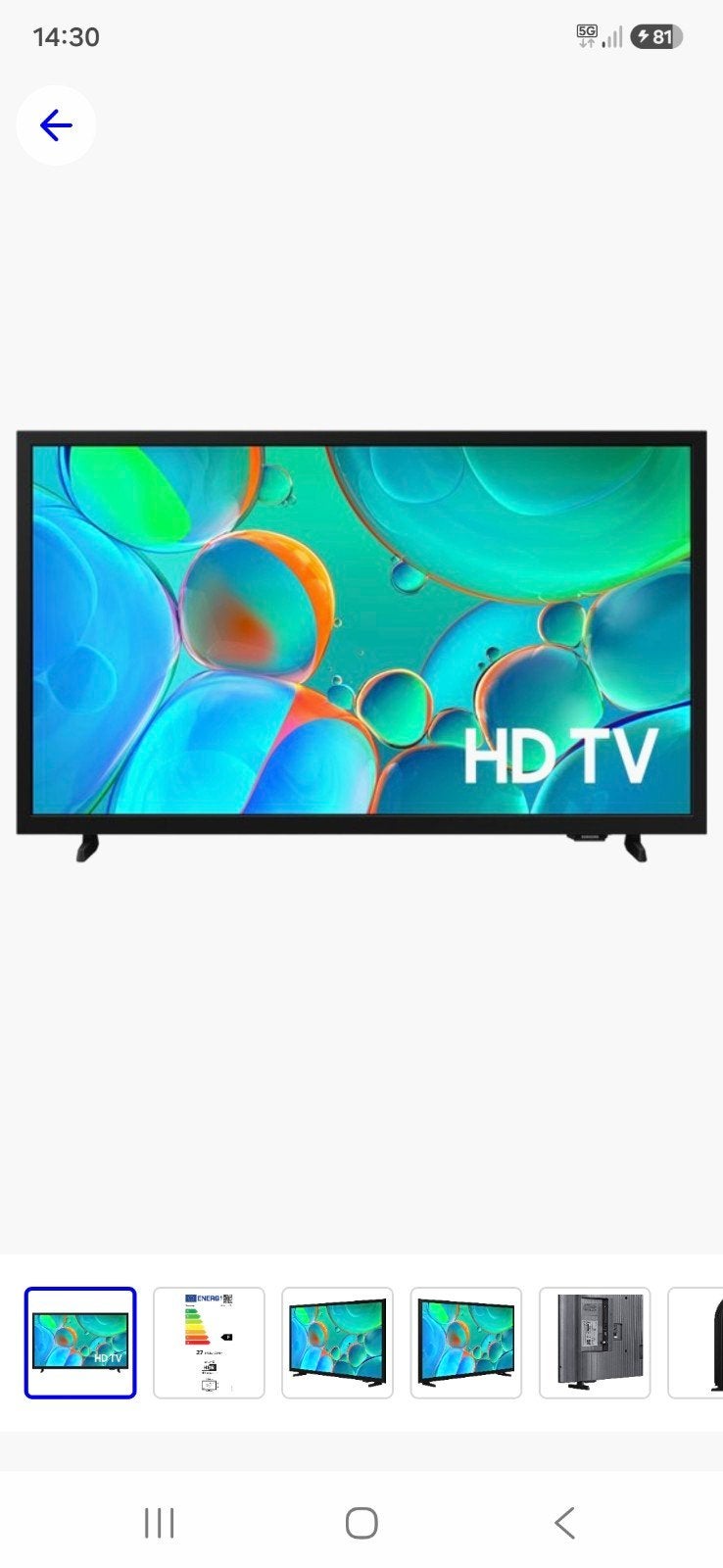 Samsung Tv met afstandsbediening.ZONDER poot., 50 Hz, HD Ready (720p), 80 tot 100 cm, Ophalen