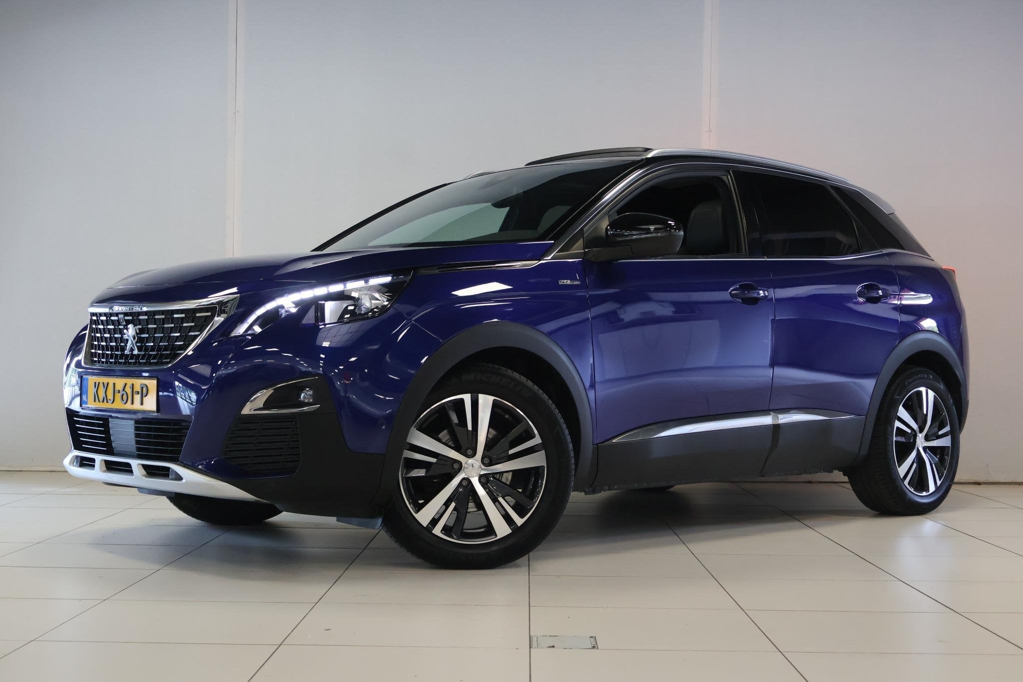 Peugeot 3008 1.6 e-THP GT Line, Auto's, 4 cilinders, Met garantie (alle), Blauw, Leder