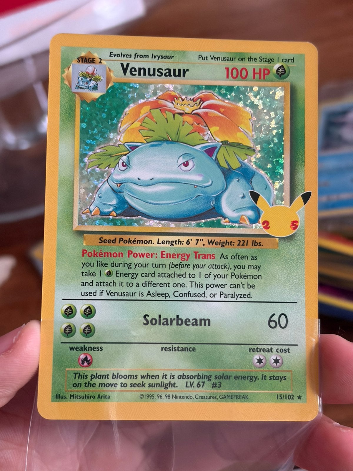 Venusaur #15 celebrations, Hobby en Vrije tijd, Ophalen of Verzenden, Nieuw, Losse kaart