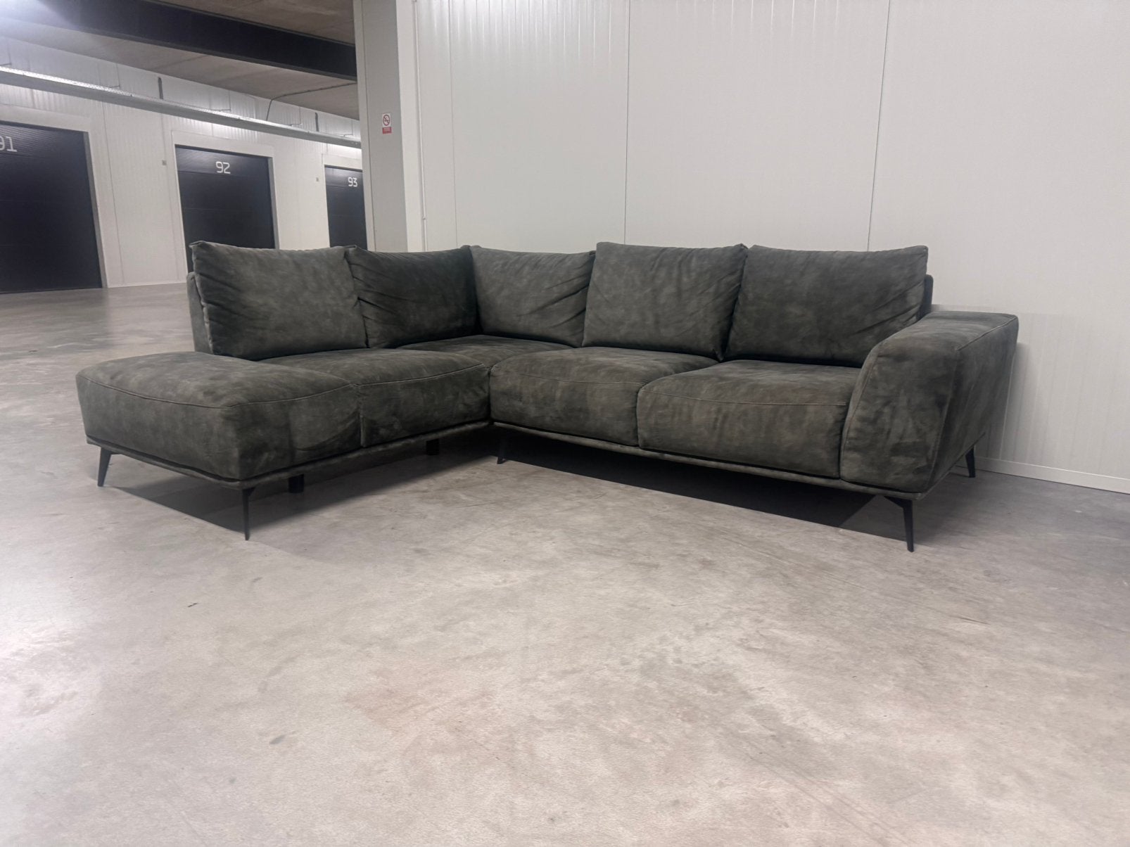 Prachtige Hoekbank Velvet Groen Bank GRATIS BEZORGING, Huis en Inrichting, Ophalen, Zo goed als nieuw, 150 cm of meer, Vierpersoons of meer