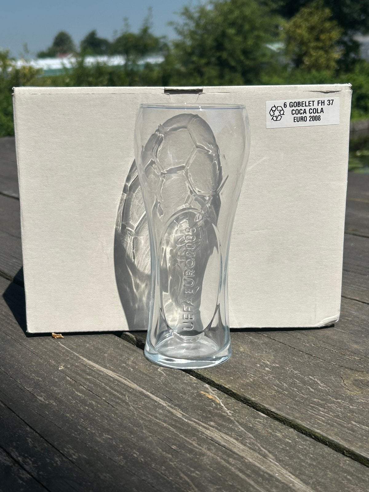 Coca Cola, EK voetbal 2008, doos met 6 glazen, Ophalen of Verzenden, Zo goed als nieuw, Frisdrankglas