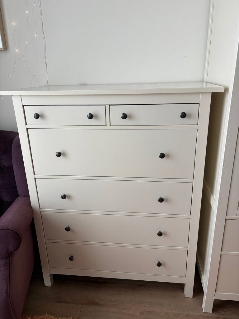 White Chest of Drawers – 6 Drawers – Very Good Condition, Ophalen, Gebruikt, 5 laden of meer, 100 tot 150 cm