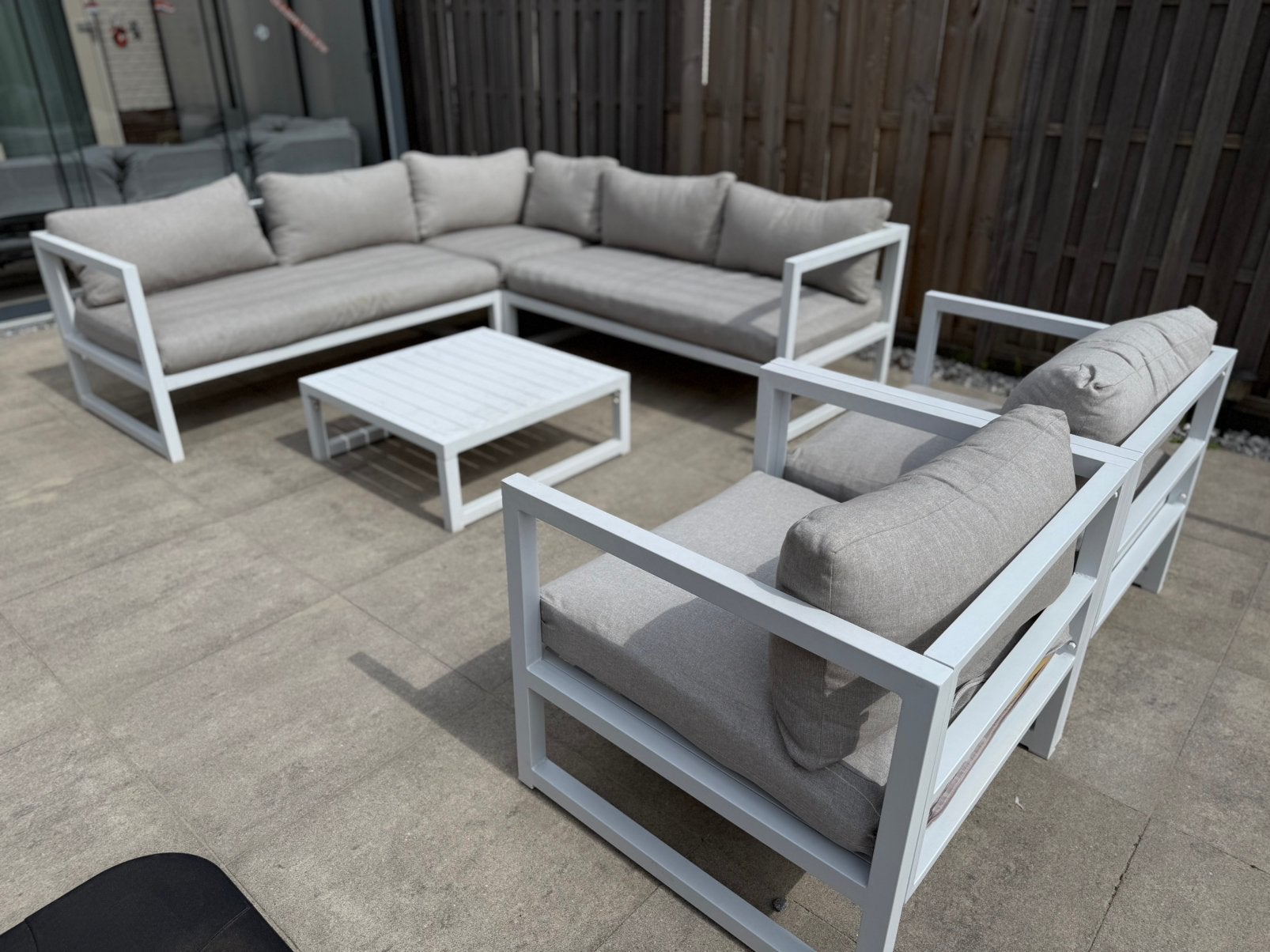 Tuinset gratis ophalen, Ophalen, Gebruikt, Aluminium, Bank
