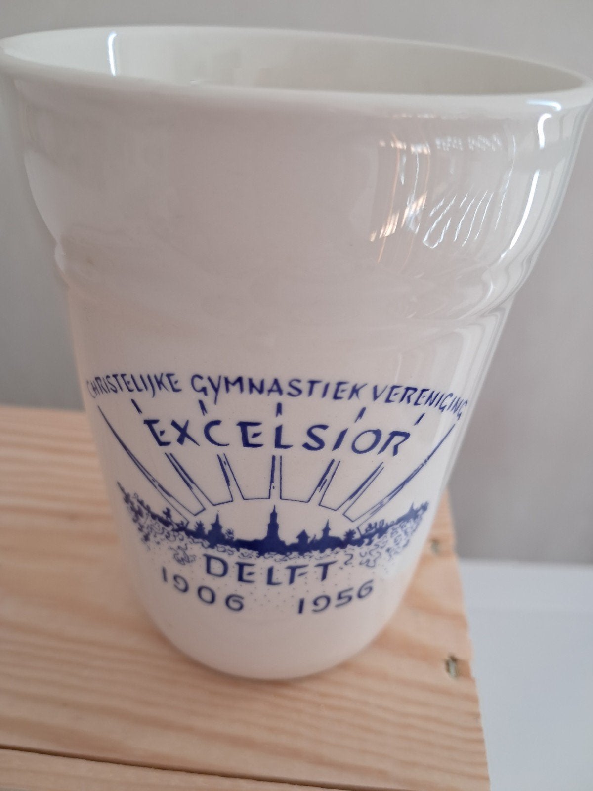 Vintage Mosa Maastricht Beker Excelsior Delft 1906-1956, Ophalen of Verzenden