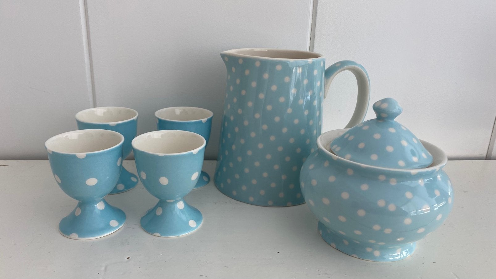 Greengate servies polkadot kan potje pot kannetje eierdopjes, Ophalen of Verzenden, Porselein, Overige stijlen, Overige typen