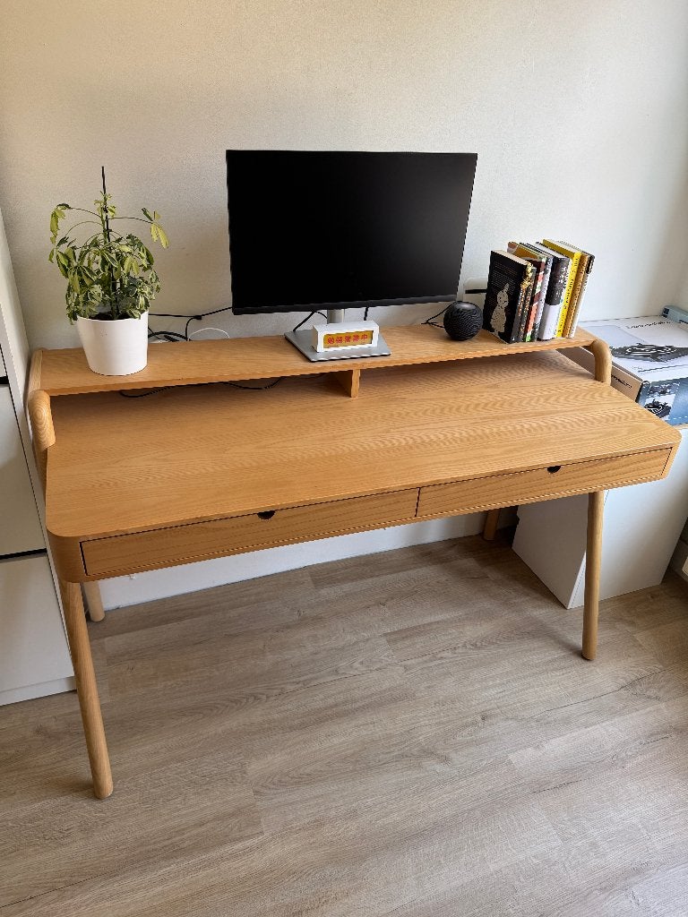 Westwing Bureau Evrak met lades - desk with drawers, Huis en Inrichting, Bureaus, Ophalen, Hout, Zo goed als nieuw, Overige merken
