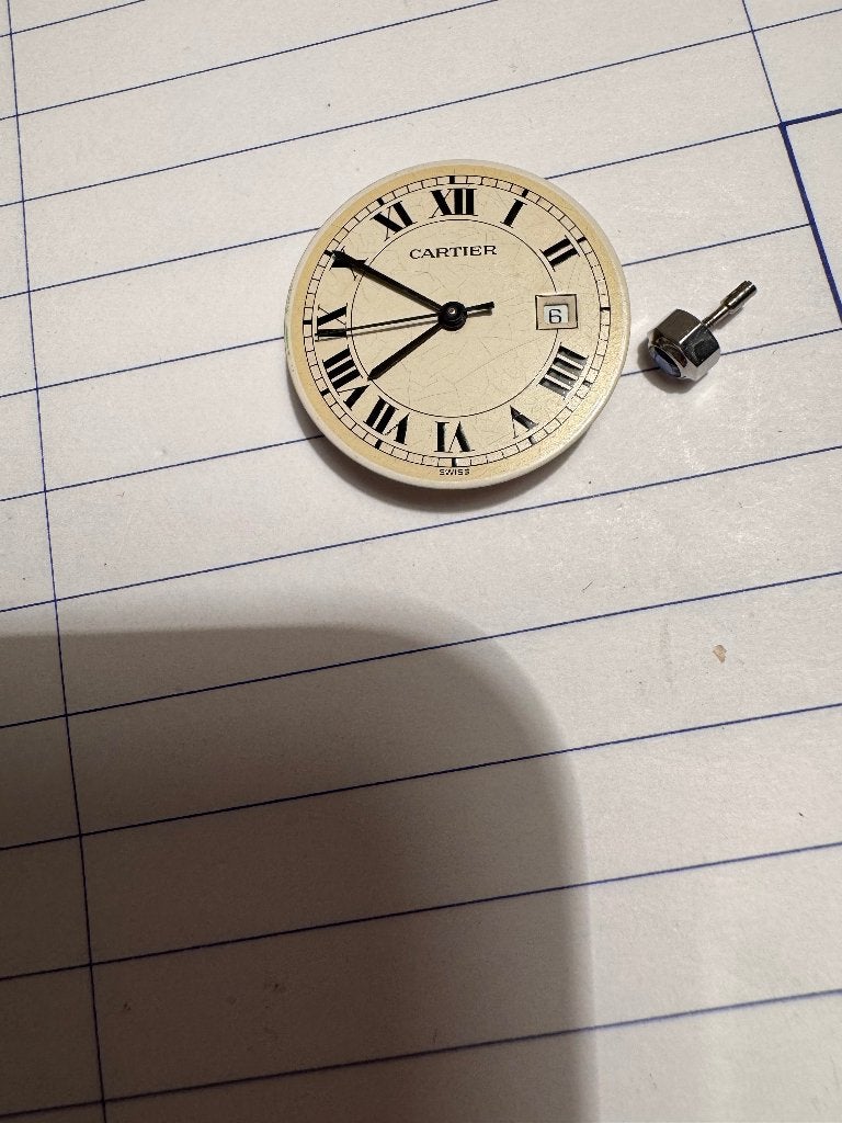 Cartier uurwerk met wijzerplaat en kroon, Ophalen of Verzenden, Zo goed als nieuw