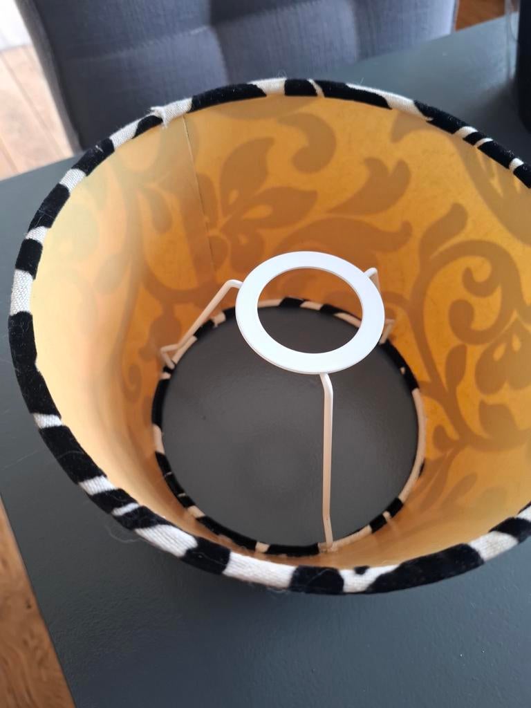 Lampekap zwart/wit voor staande lamp, Ophalen of Verzenden, Zwart, Rechthoekig