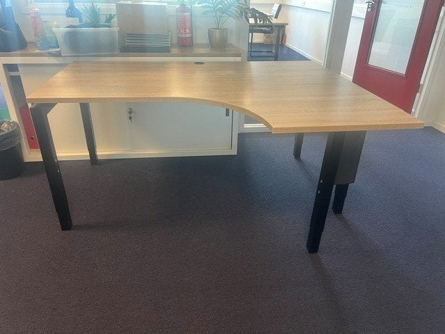 Hoekbureau - in hoogte instelbaar - inclusief ladeblok, Huis en Inrichting, Bureaus, Ophalen, 160 cm, Gebruikt, 120 cm