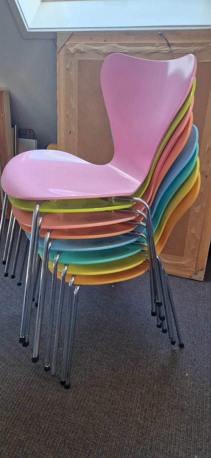 Set van 8 originele Vlinderstoelen, Ophalen, Gebruikt, Overige kleuren, Vijf, Zes of meer stoelen