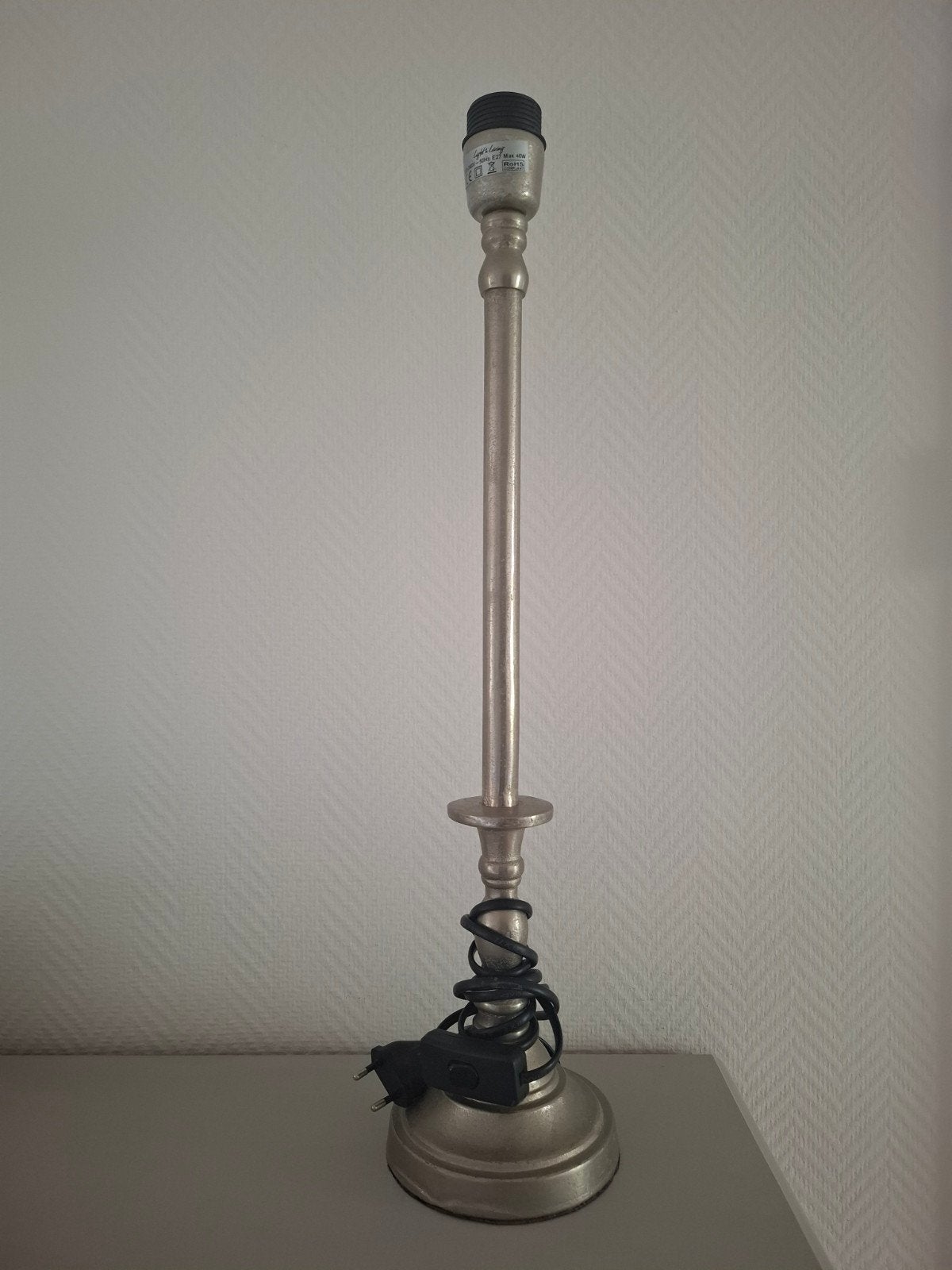 Light & Living Tafellamp - 56cm hoog, Gebruikt, Light & Living, Zilver, E27 (groot)
