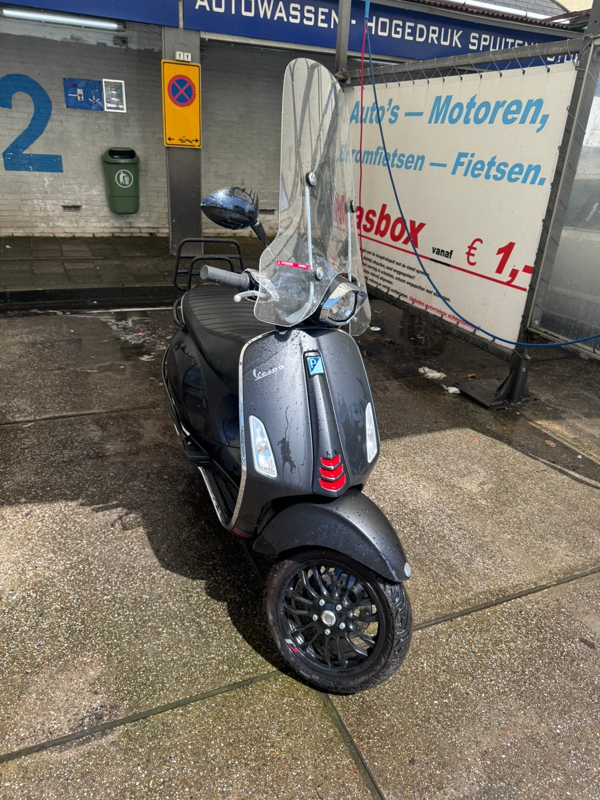 Vespa Sprint E5 2023 Mat Zwart | Alarm | GPS | Malossi, Ophalen, Maximaal 45 km/u, Vespa S, Zo goed als nieuw