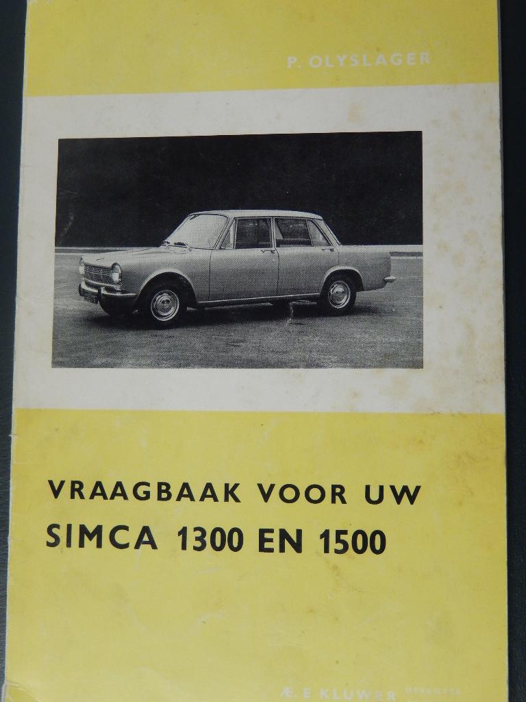 Simca 1300 - 1500 instructieboek handleiding 1965  auto boek, Ophalen of Verzenden