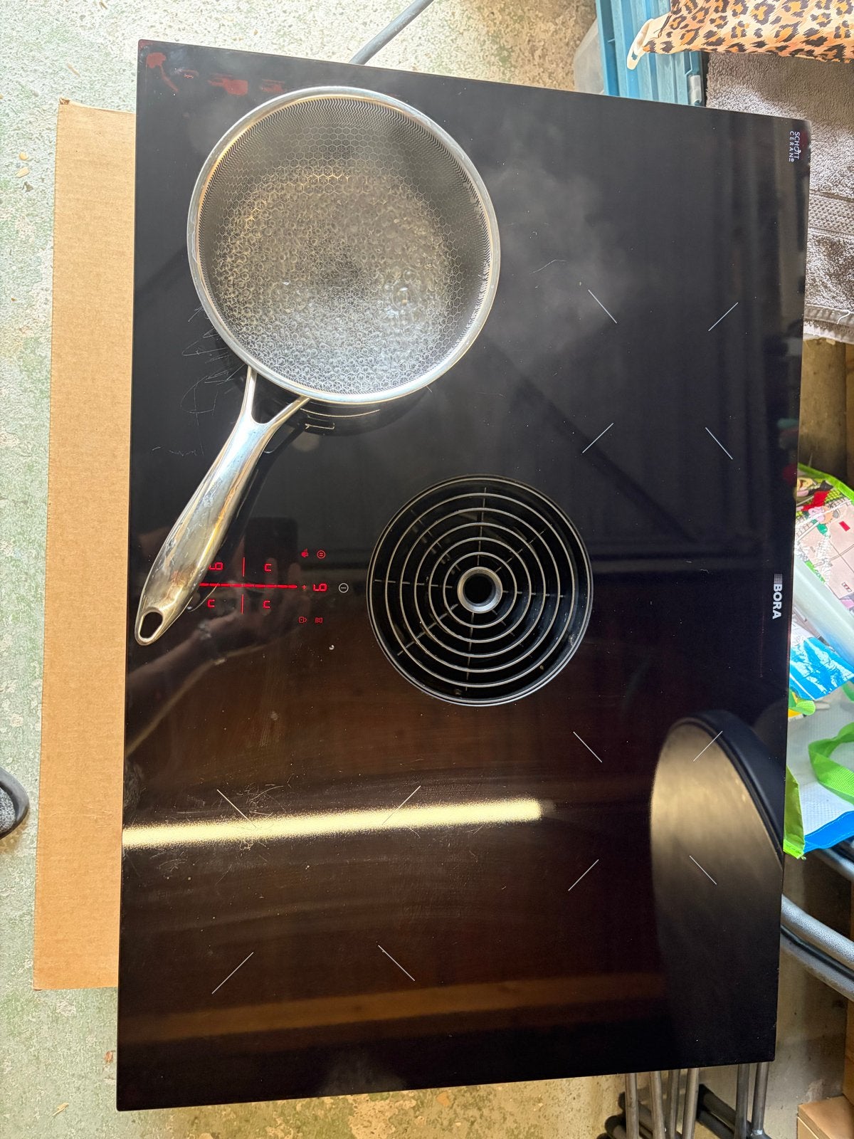 Bora Pure Inductiekookplaat met afzuiging, Gebruikt, Minder dan 85 cm, 60 cm of meer, Inbouw