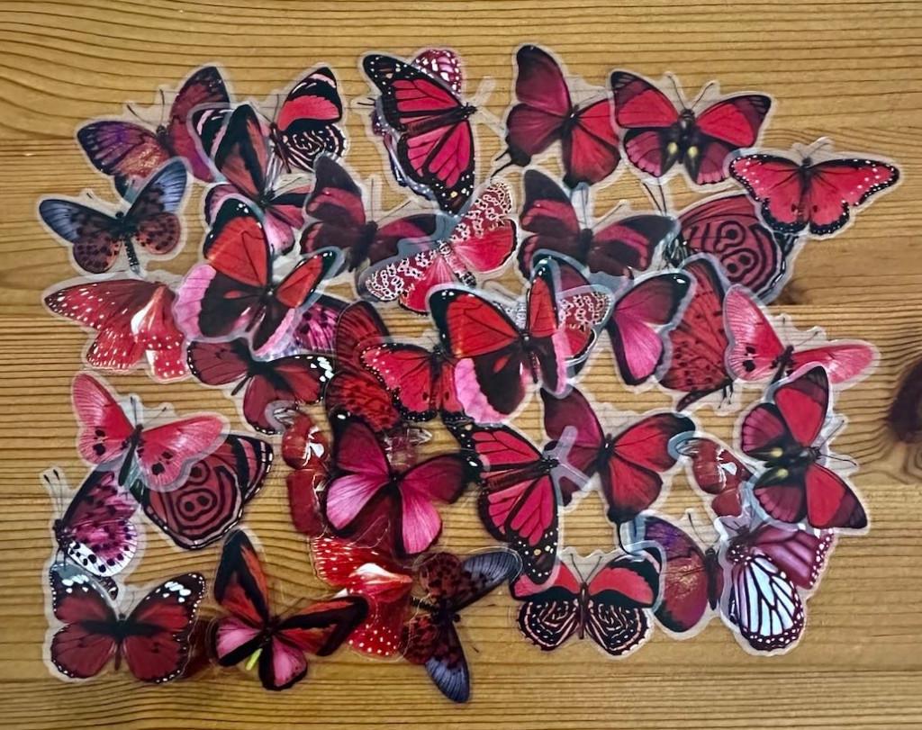 Vlinders rode stickers, Verzenden, Nieuw, Meerdere stickers