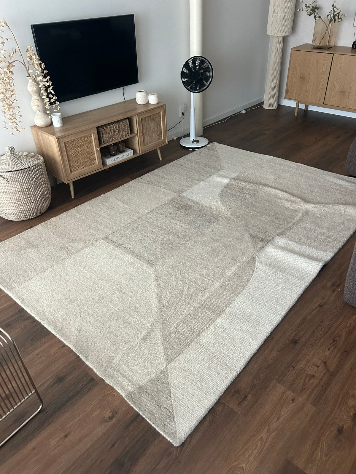Vloerkleed beige japandi Egmond Kwantum 190x280 cm, Ophalen, Gebruikt, Beige, 150 tot 200 cm
