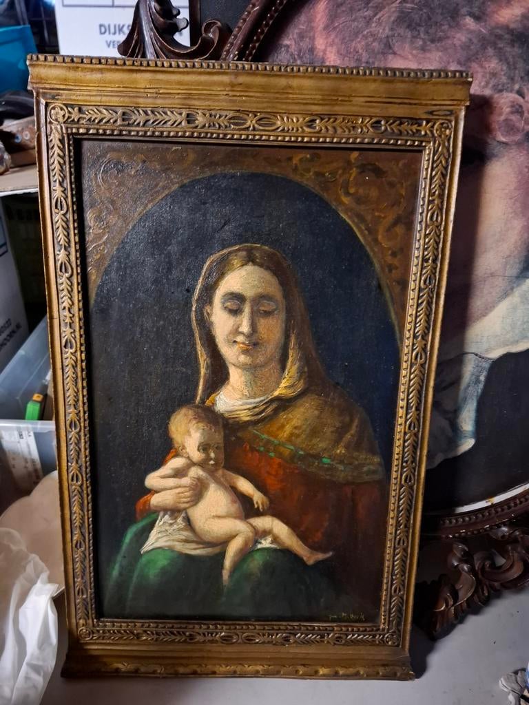 M beek schilderij, Antiek en Kunst, Kunst | Schilderijen | Klassiek, Ophalen of Verzenden