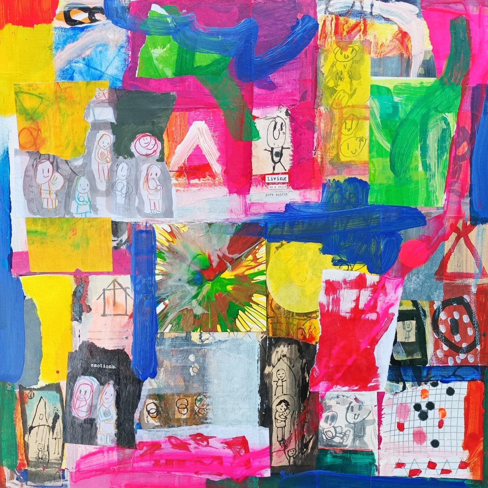 Groot schilderij abstract, Ophalen of Verzenden