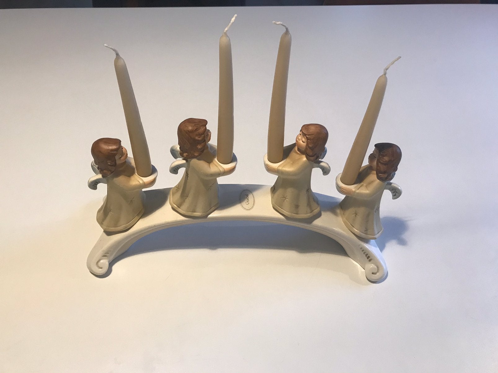 Vintage goebel kaarsenkandelaar met 4 engelen, Antiek en Kunst, Ophalen of Verzenden