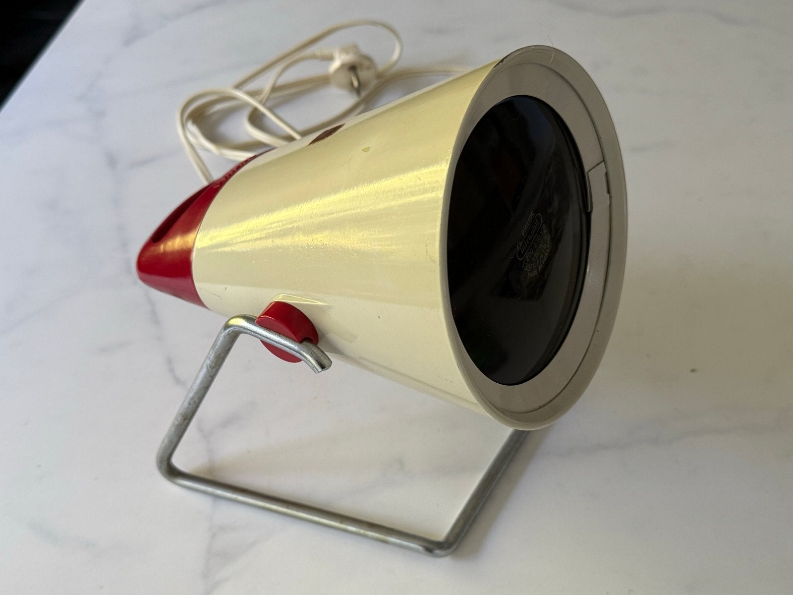 Vintage Philips Infraphil Infrarood Warmtelamp - Rood/Crème, Verzenden, Gebruikt, Overige typen