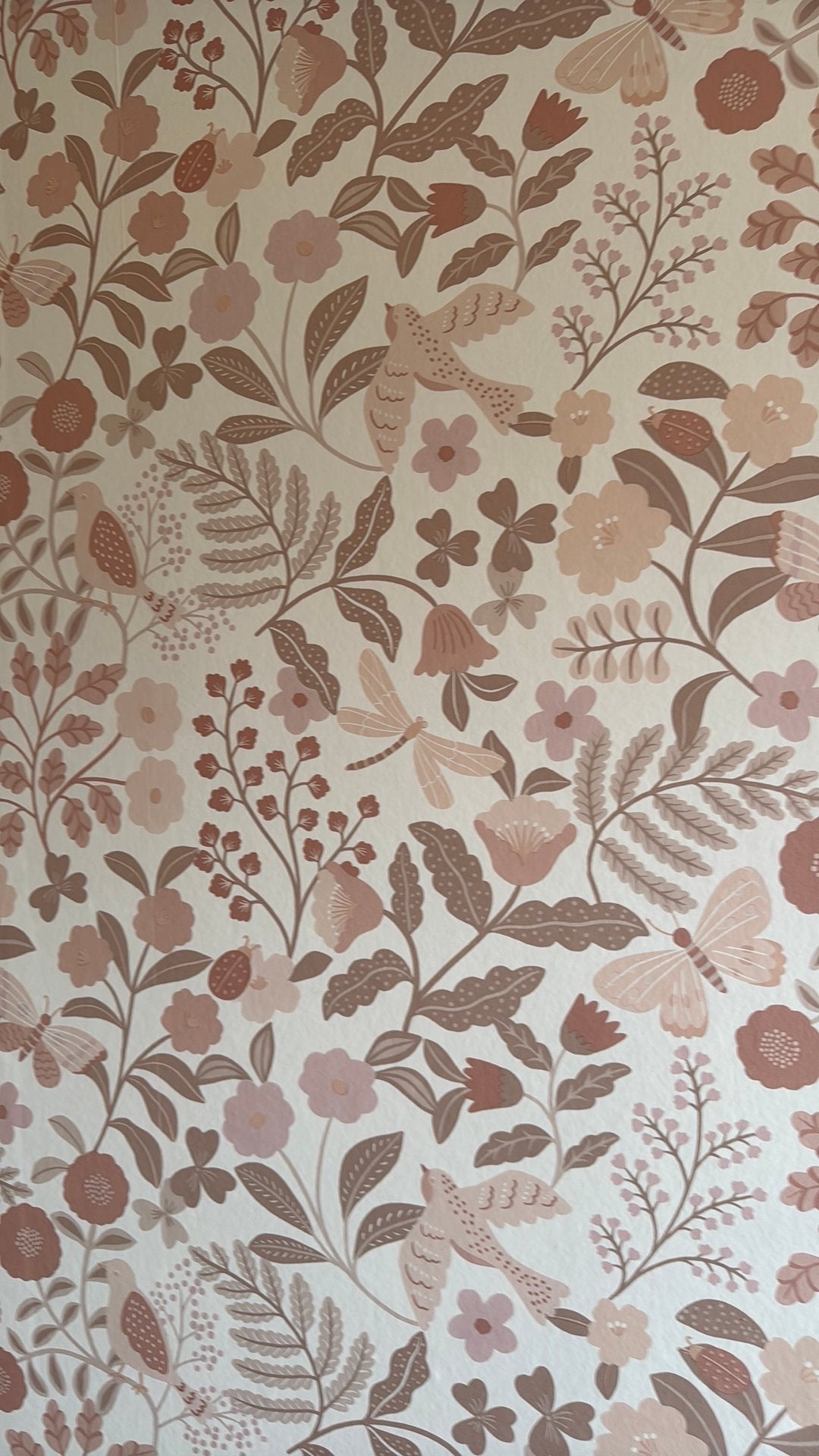 Behang ESTA bloemen en vogels beige en zacht roze, Ophalen, Roze