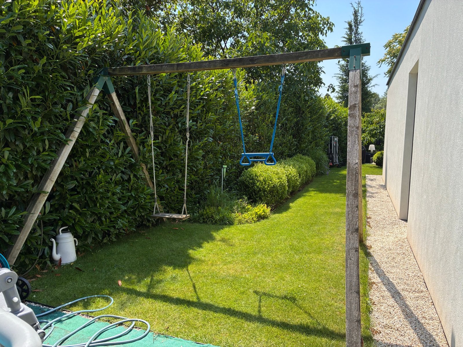 Houten schommelset met toebehoren, Kinderen en Baby's, Speelgoed | Buiten | Speeltoestellen, Ophalen, Gebruikt, Schommel