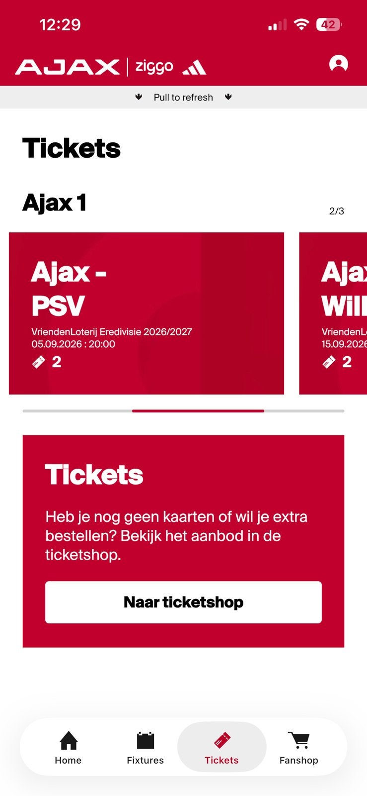 2 tickets naast elkaar lange zijde Ajax - PSV, Twee personen, September