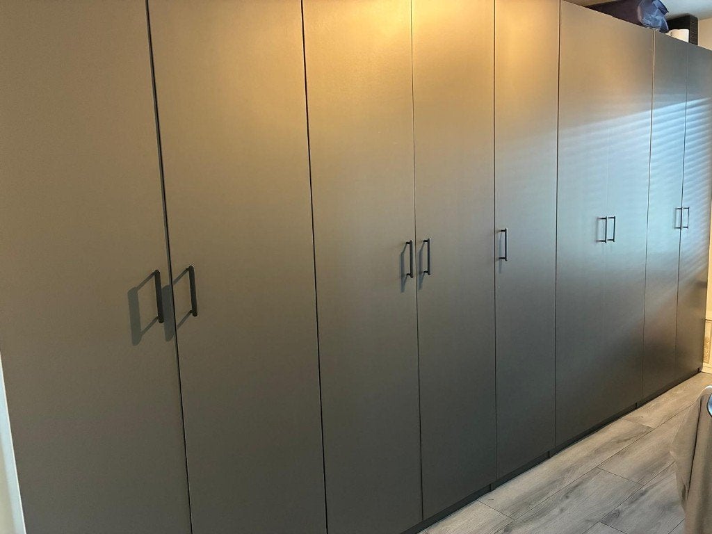 Ikea PAX Kasten DonkerGrijs Strak / Modern 4,5m, Huis en Inrichting, Kasten | Kledingkasten, Ophalen, Met deur(en), Zo goed als nieuw