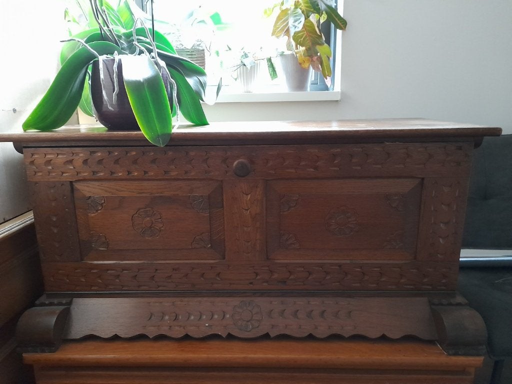 Dekenkist, Huis en Inrichting, Woonaccessoires | Kisten, Ophalen, 50 – 75, Minder dan 50 cm, Gebruikt