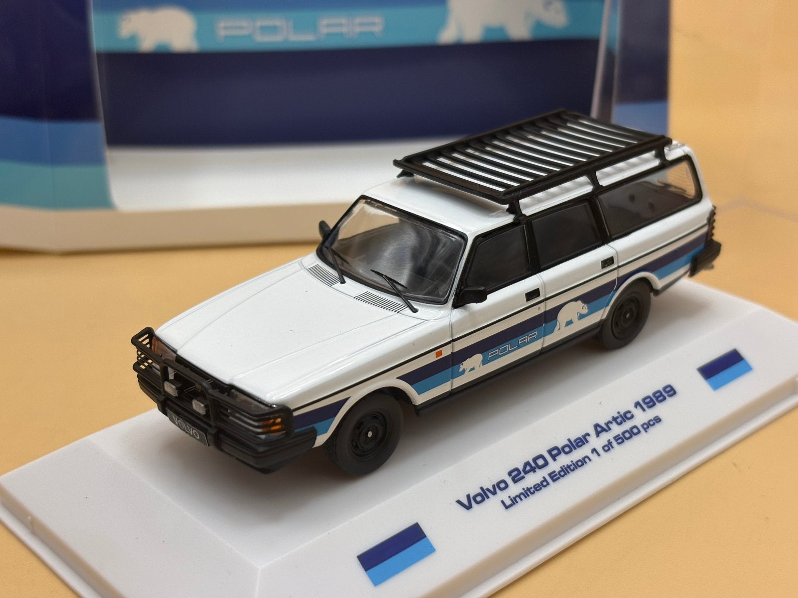 Volvo 240 Polar Artic 1989 1/43 VMC Limited 1/500, Hobby en Vrije tijd, Verzenden, Nieuw, Auto, Overige merken