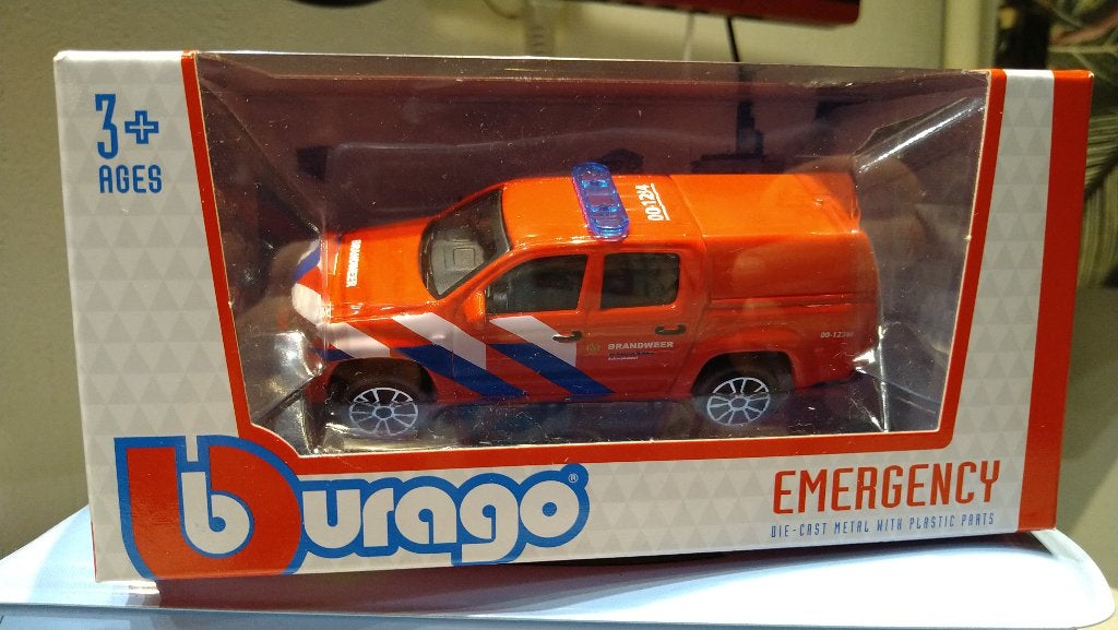 Bburago Emergency Volkswagen Amarok Brandweer Red 1:43, Hobby en Vrije tijd, Modelauto's | 1:43, Ophalen of Verzenden, Nieuw, Auto