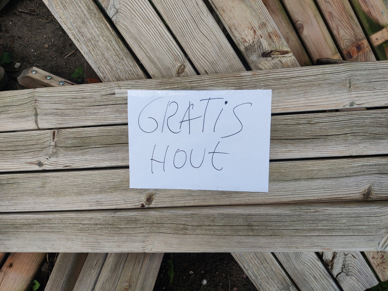 Gratis hout afhalen., Doe-het-zelf en Verbouw, Hout en Planken, Ophalen, Gebruikt, Minder dan 25 mm, Overige typen