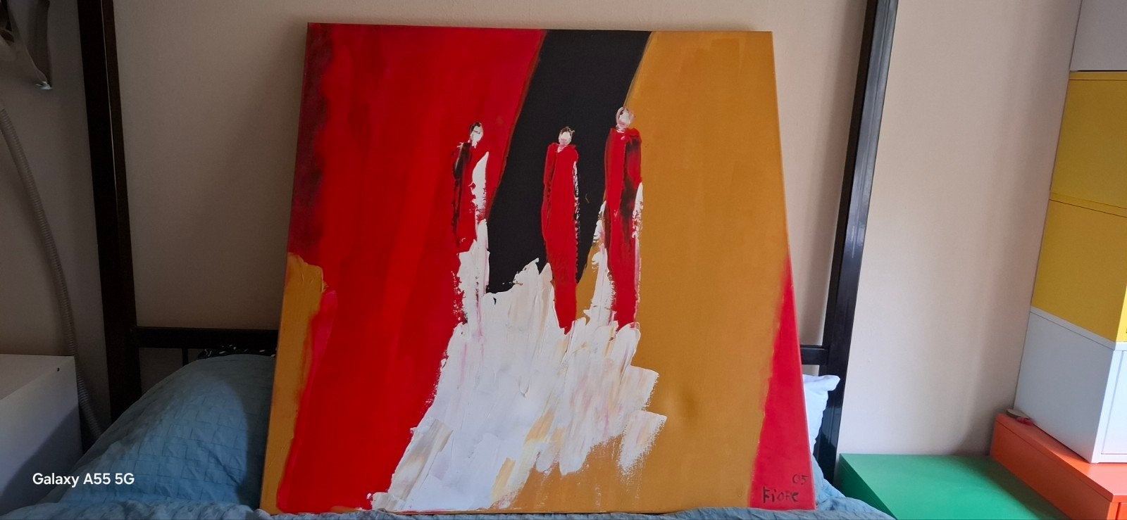Grote abstract schilderij, Ophalen
