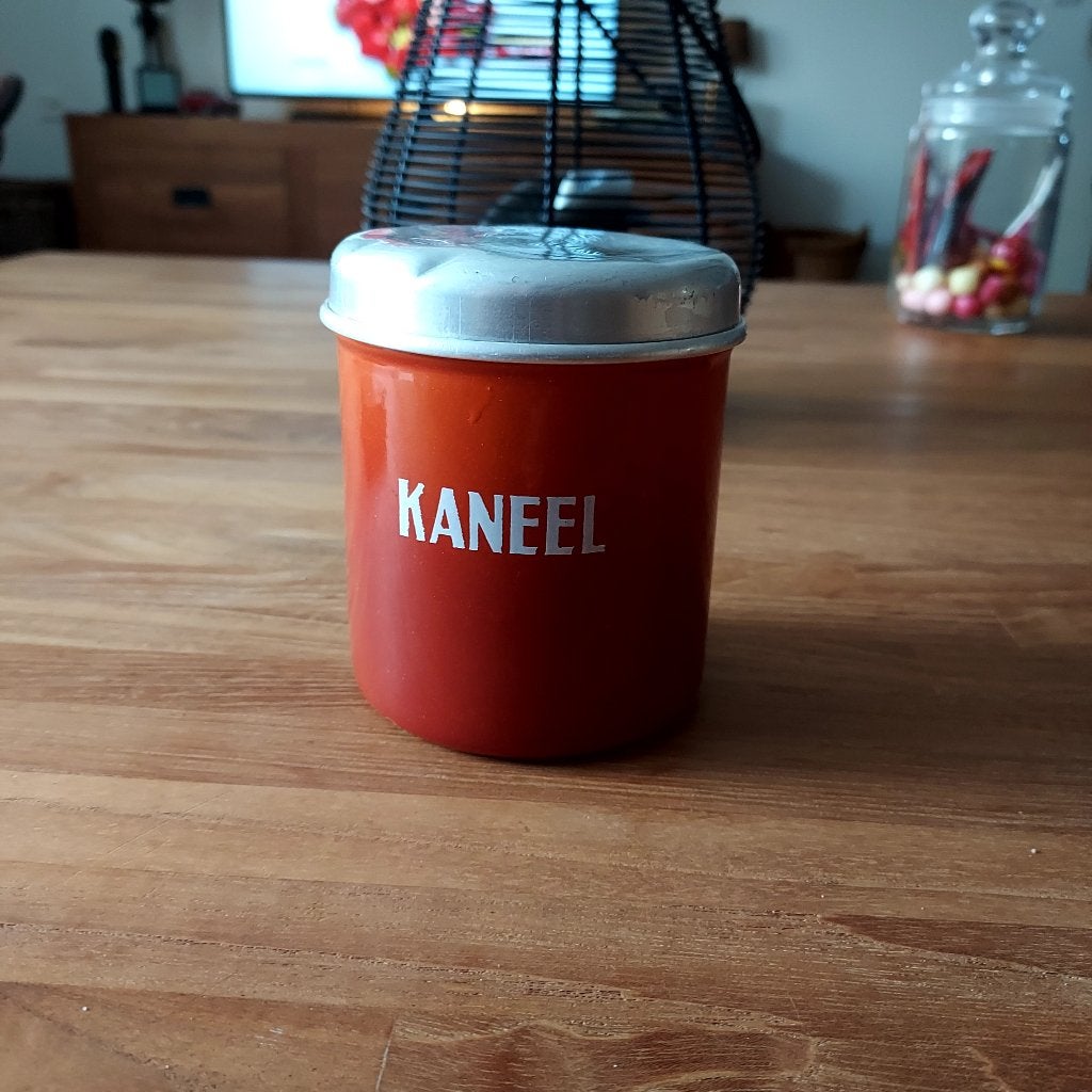 Emaille busje kaneel terra, Ophalen of Verzenden