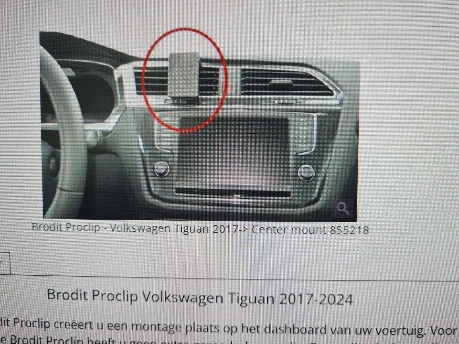 Brodit Proclip Volkswagen Tiguan 2017-2024, Ophalen of Verzenden, Gebruikt