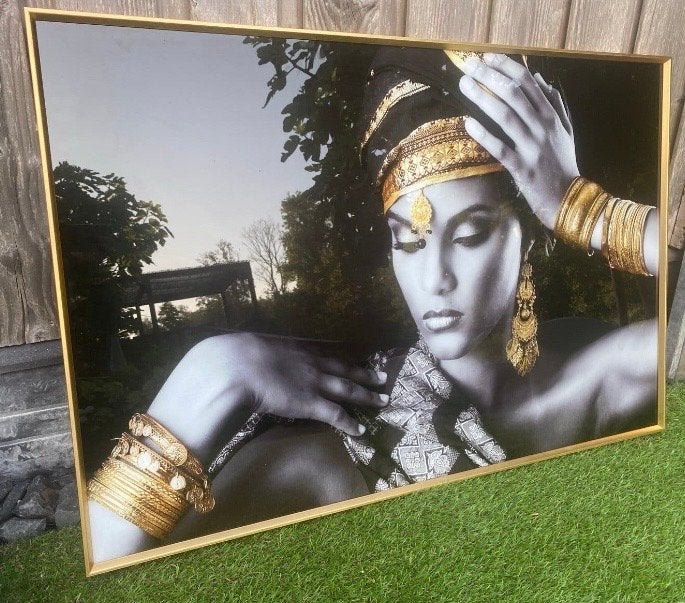 Schilderij met elegante vrouw, 120x80 cm, Antiek en Kunst, Kunst | Schilderijen | Modern, Ophalen, Figuren, Ingelijst, Print