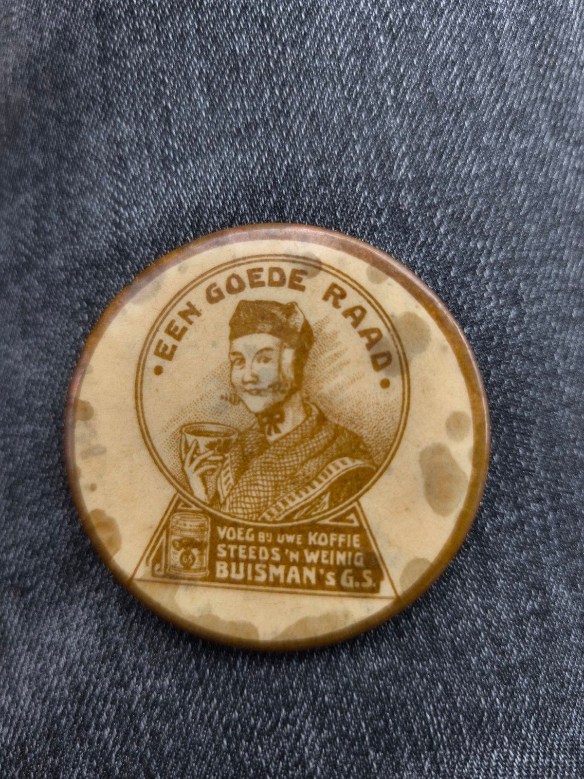 Zeldzaam vintage reclamespiegeltje Buisman koffie, Ophalen of Verzenden, Gebruikt, Gebruiksvoorwerp