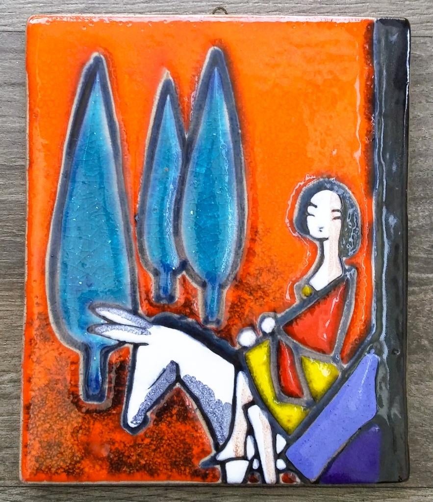 Om 1960 Design Tegel Wandtegel West Germany Keramiek