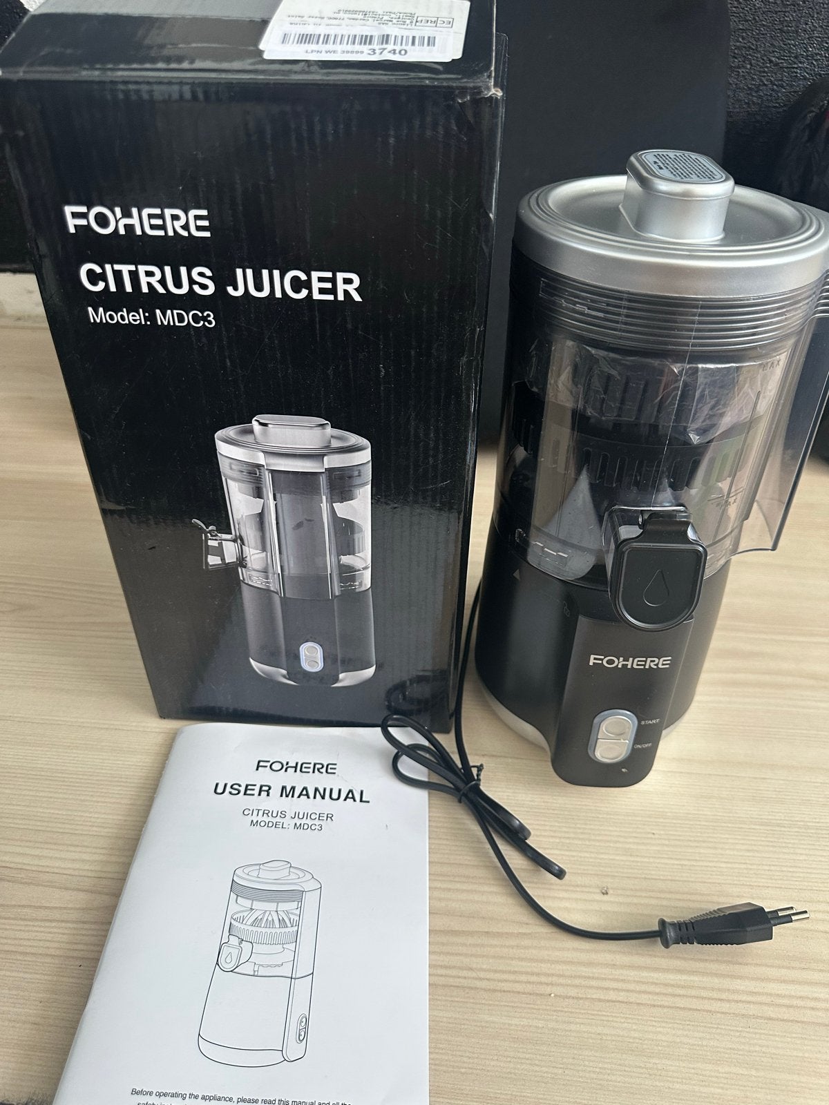 FOHERE Citrus Juicer Model: MDC3, Ophalen of Verzenden, Zo goed als nieuw