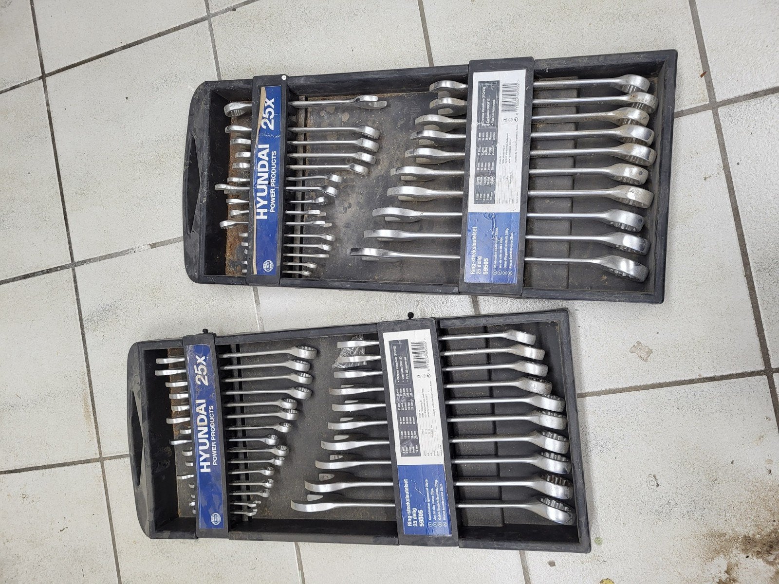 2x Hyundai 25-delige ring-steeksleutelset, Ophalen, Gebruikt, Sleutel/ratel, Overige merken