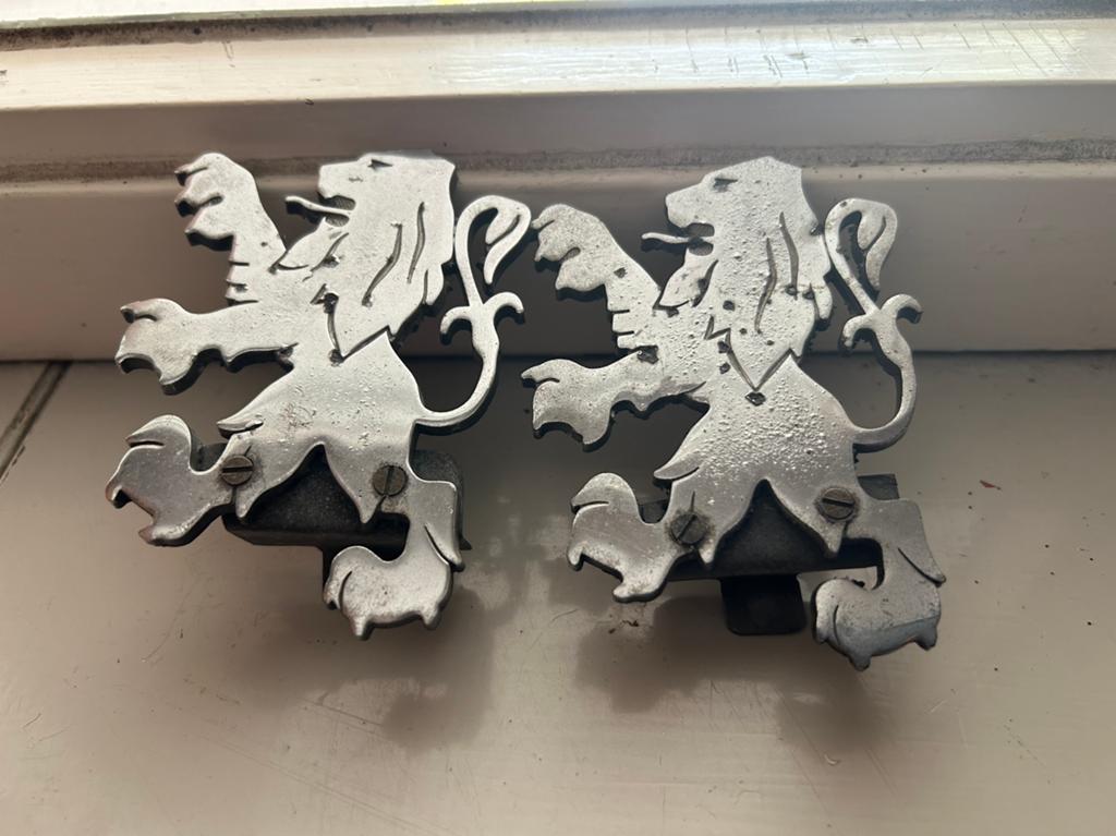 Peugeot 404 emblemen 2 stuks, Ophalen of Verzenden, Gebruikt, Overige materialen