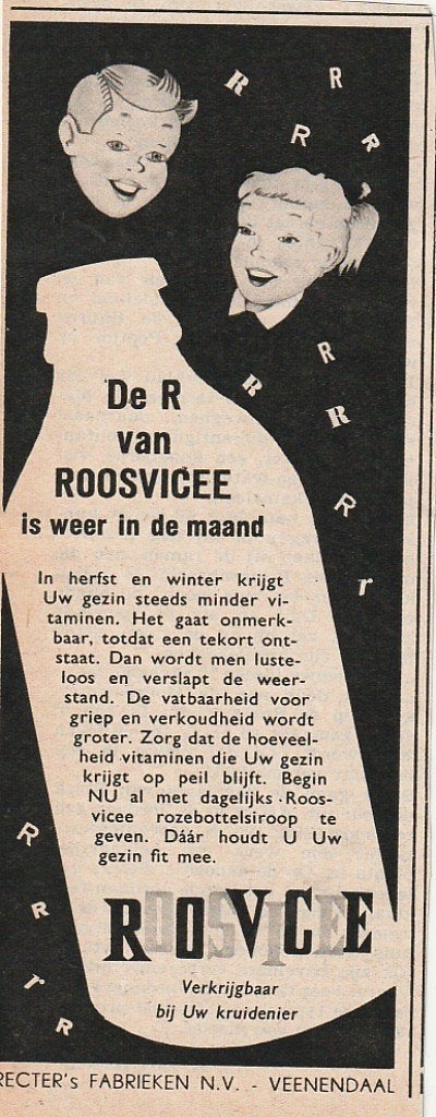 retro reclame 1958 Roosvicee limonade R is in de maand, Verzenden, Overige typen