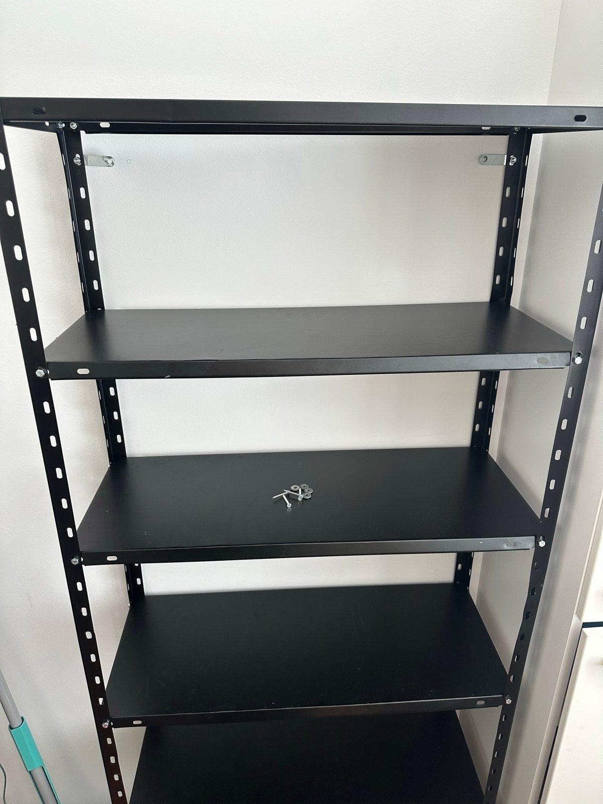 Zwart metalen stellingkast - 180x76x30 cm, Ophalen, Gebruikt