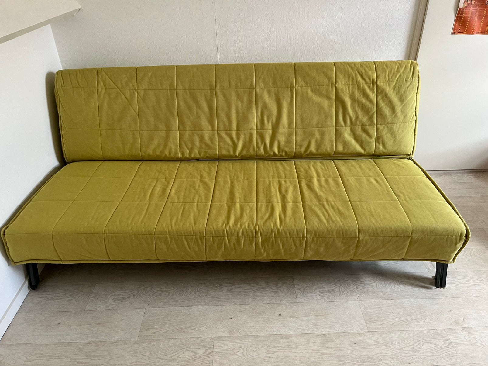 IKEA BEDDINGE slaapbank - geelgroen - 140x200 cm, Huis en Inrichting, Ophalen, Gebruikt, Tweepersoons, 140 cm