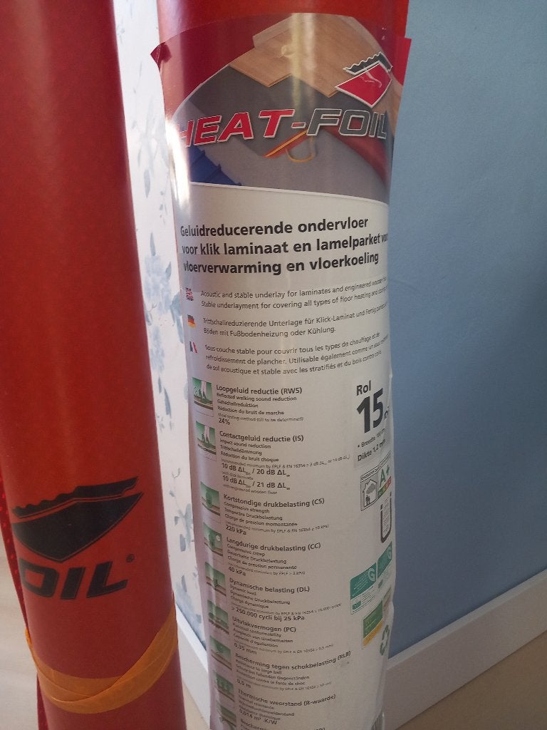 Unifloor Heat Foil ondervloer nieuwe rol + 1/3 rol, Ophalen, Nieuw, 15 m² of meer, Folie