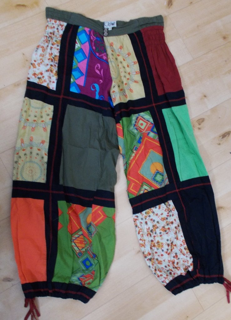 Aparte 100% katoenen hippy broek van Coline! L/XL, Maat 42/44 (L), Zo goed als nieuw, Lang, Meerkleurig
