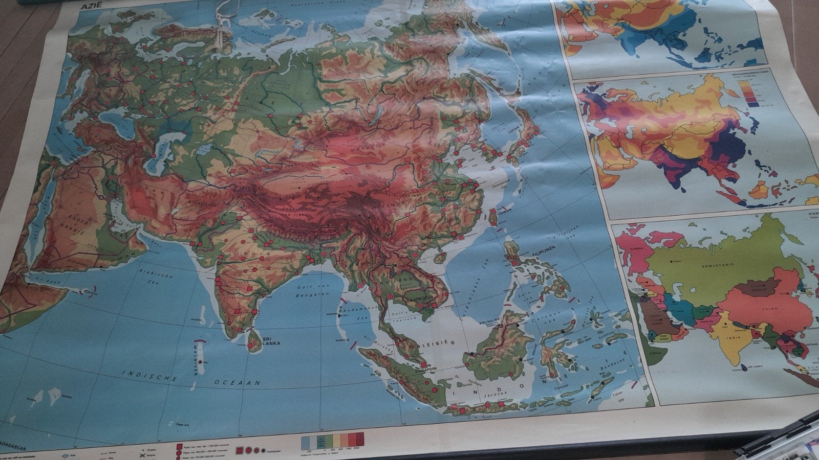 Landkaart Azië, Bosatlas, 1800 tot 2000, Wereld, Ophalen