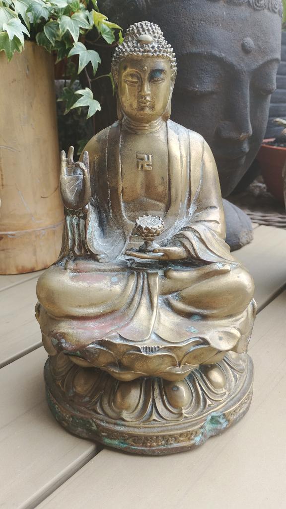 Antieke bronzen Shakyamuni Tathagata boeddha Tibet, Ophalen of Verzenden