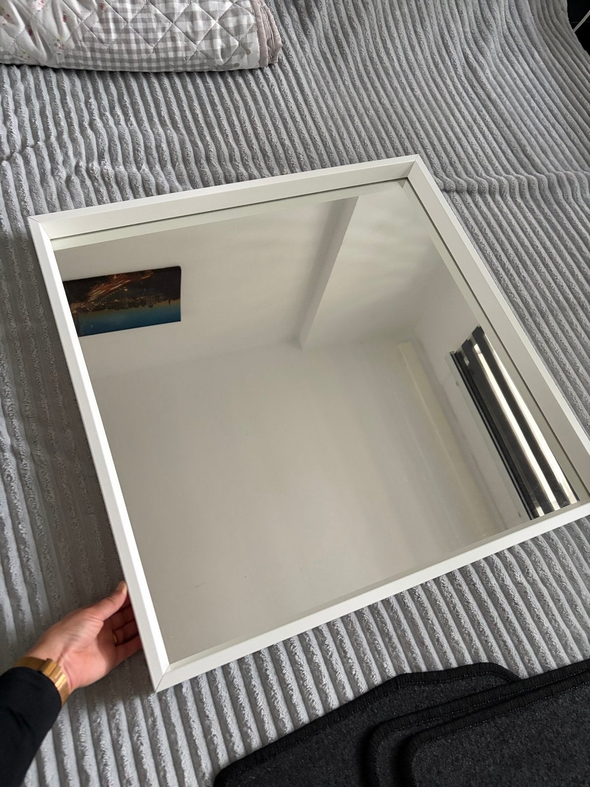 IKEA NISSEDAL spiegel 65x65cm, Ophalen, Gebruikt, Vierkant, Minder dan 100 cm